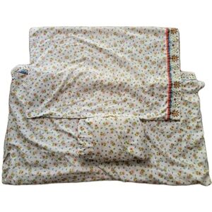 JCPenney 70's Floral Muslin Fitted Flat Sheet Pillowcase Full Size 3 Pc Set